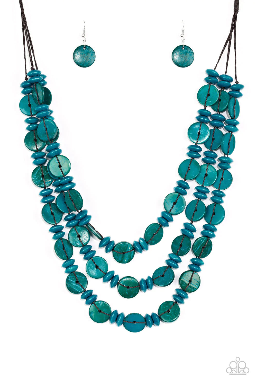 Paparazzi Barbados Bopper - Blue Wood Necklace