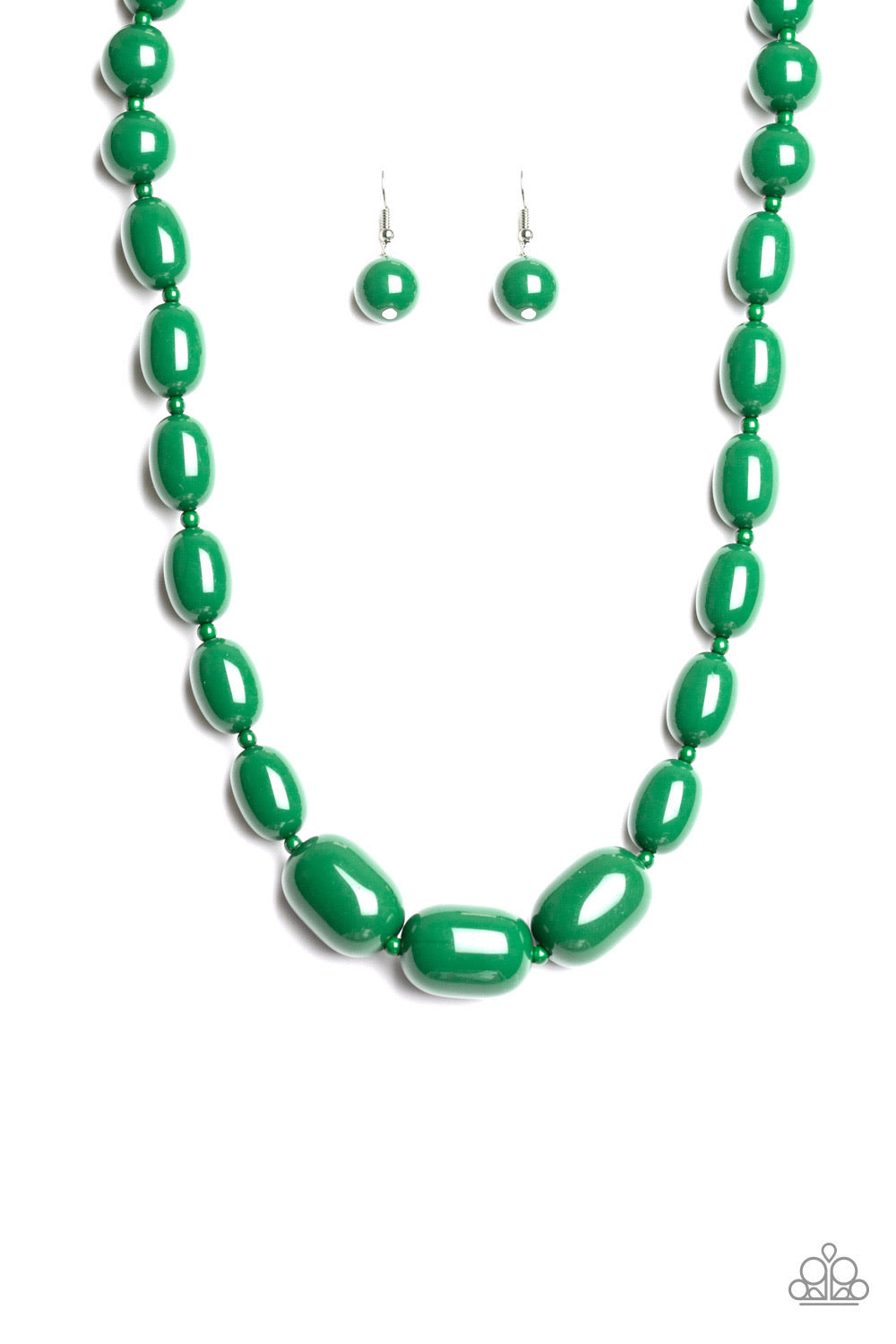 Poppin Popularity-Green Necklace