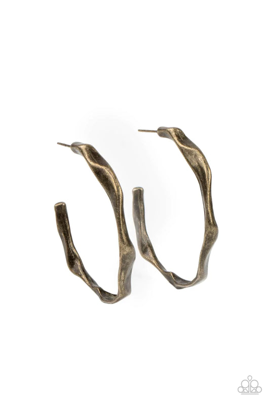 Paparazzi Coveted Curves - Brass Earrings