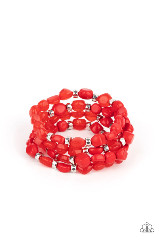 Paparazzi - Nice GLOWING! - Red Stretchy Bracelet