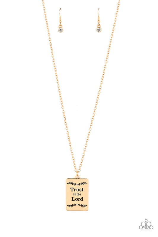 Paparazzi All About Trust - Gold  Necklace P2WD-GDXX-258XX