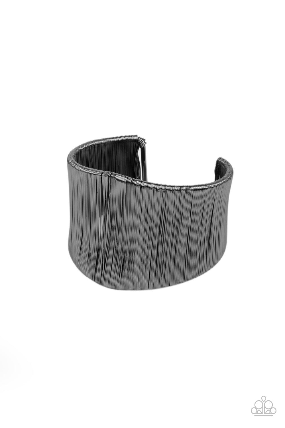 Paparazzi Hot Wired Wonder - Black  Cuff Bracelet P9BA-BKXX-073XX