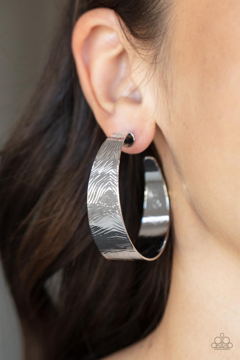 Paparazzi Curve Crushin - Silver  Earring P5HO-SVXX-286XX