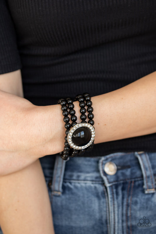 Top Tier Twinkle- Black Bracelet