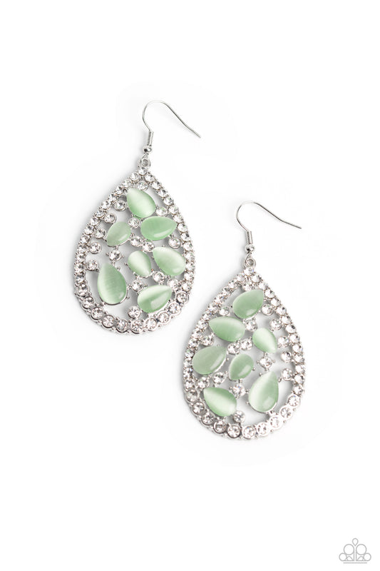 Paparazzi Cats Eye Class - Green  Earring P5RE-GRXX-183XX