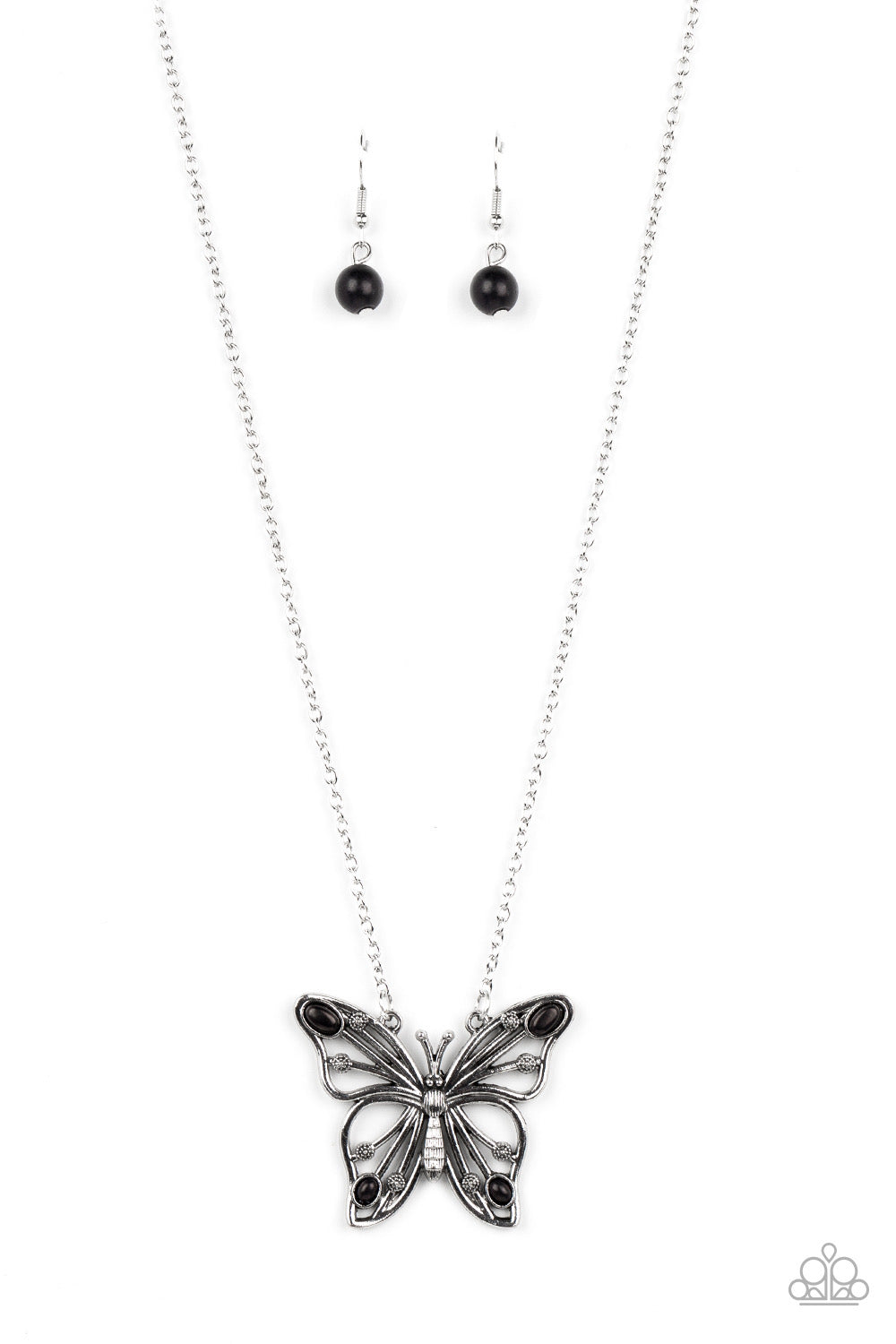 Paparazzi Badlands Butterfly - Black  Necklace P2WH-BKXX-309XX