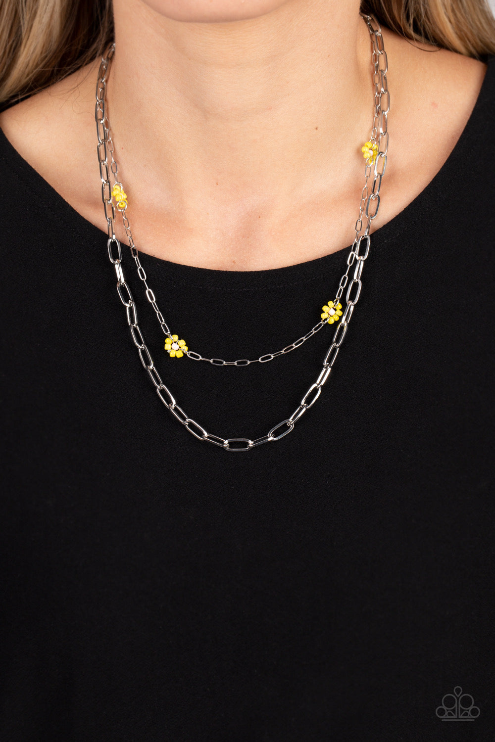 Paparazzi Bold Buds - Yellow  Necklace P2DA-YWXX-072XX