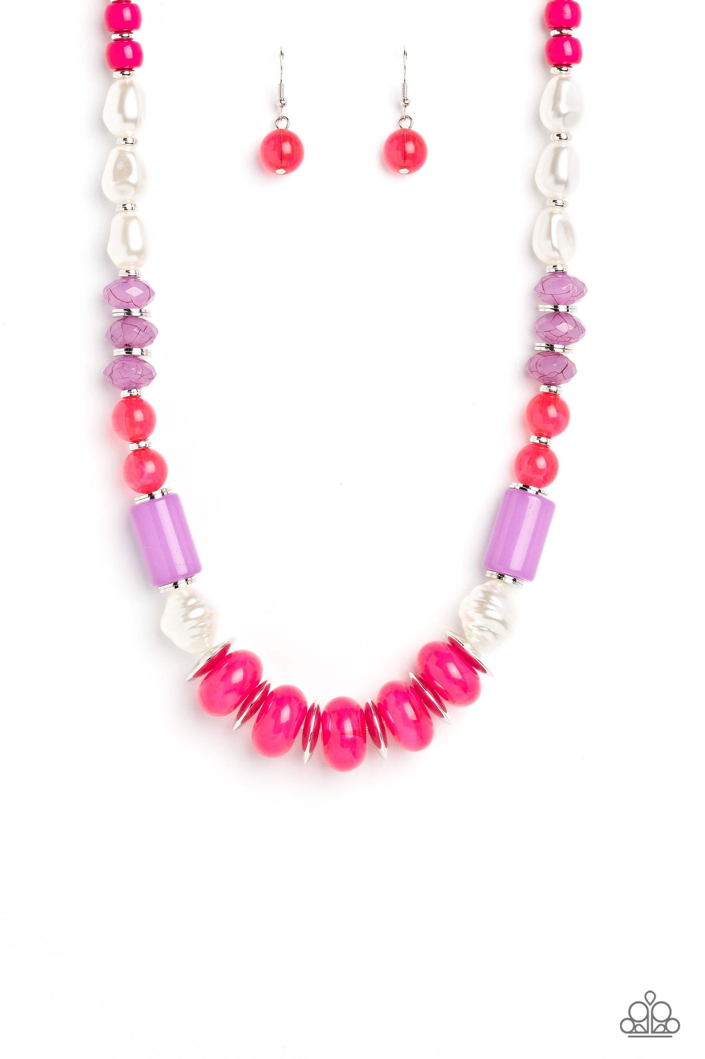 Paparazzi A SHEEN Slate - Pink  Necklace P2ST-PKXX-134XX