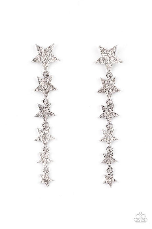 Paparazzi Americana Attitude-White  Post Earring P5PO-WTXX-316XX